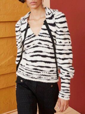 EUC Ulla Johnson 100% Wool Nicola Zebra Tie Sweater Cream S $465